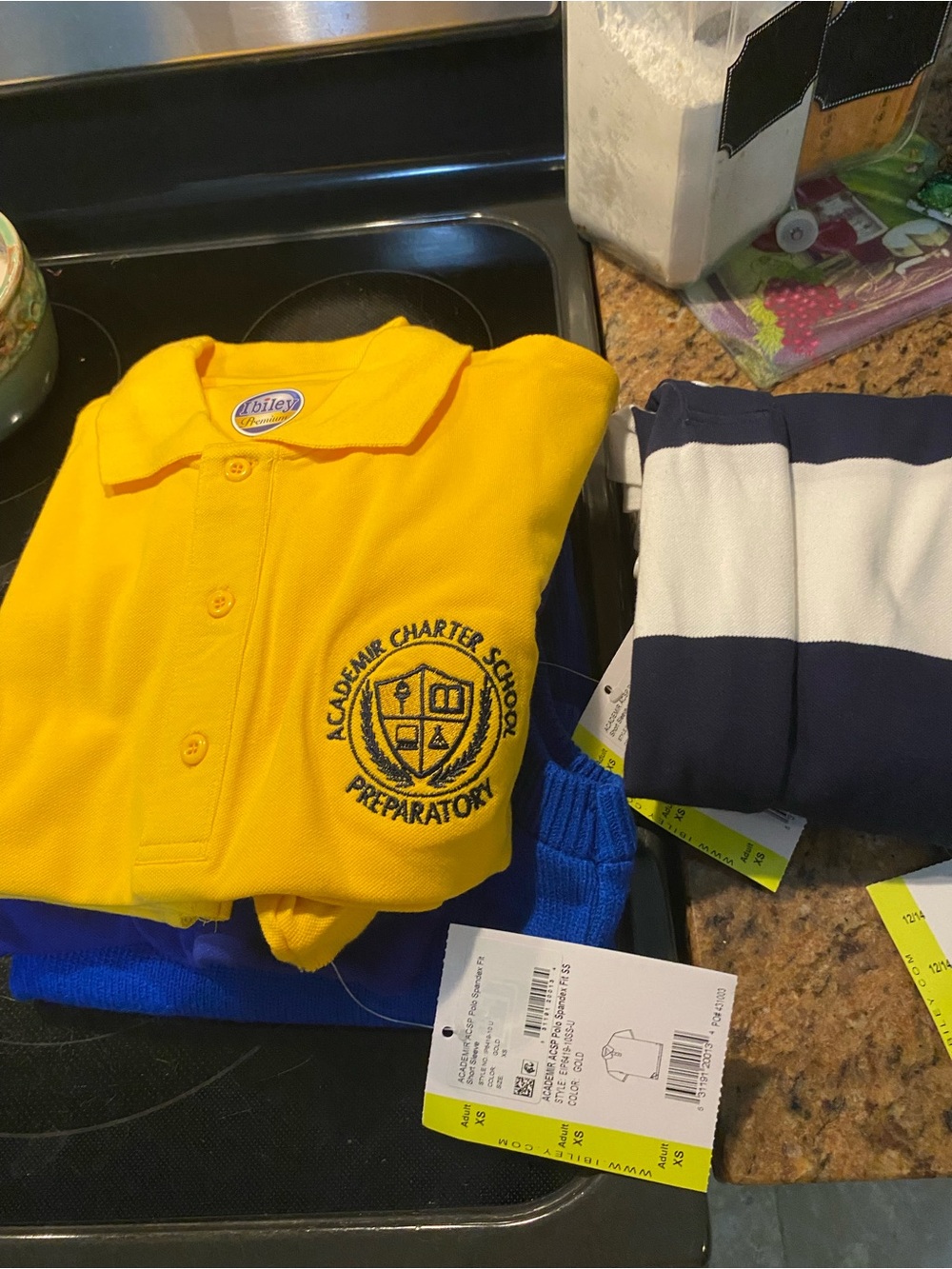 Kids Yellow Polo Shirt - Academy Charter School Preparatory Logo